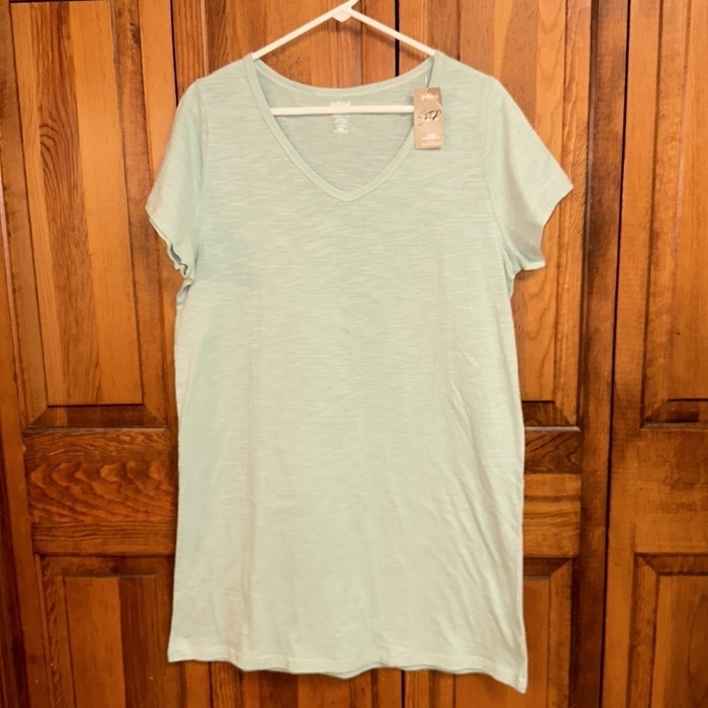 The Girlfriend From AARP Nightshirt 100% Bamboo Cotton Heathered Mint Size S - Picture 2 of 8